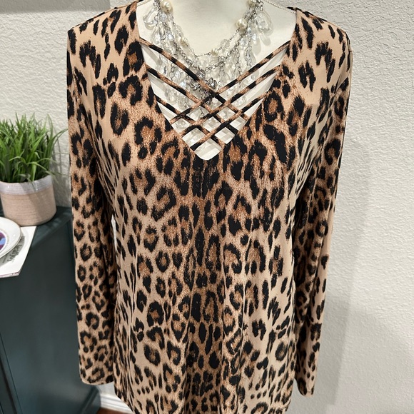 INC International Concepts Animal Print Top size XL - Picture 1 of 5